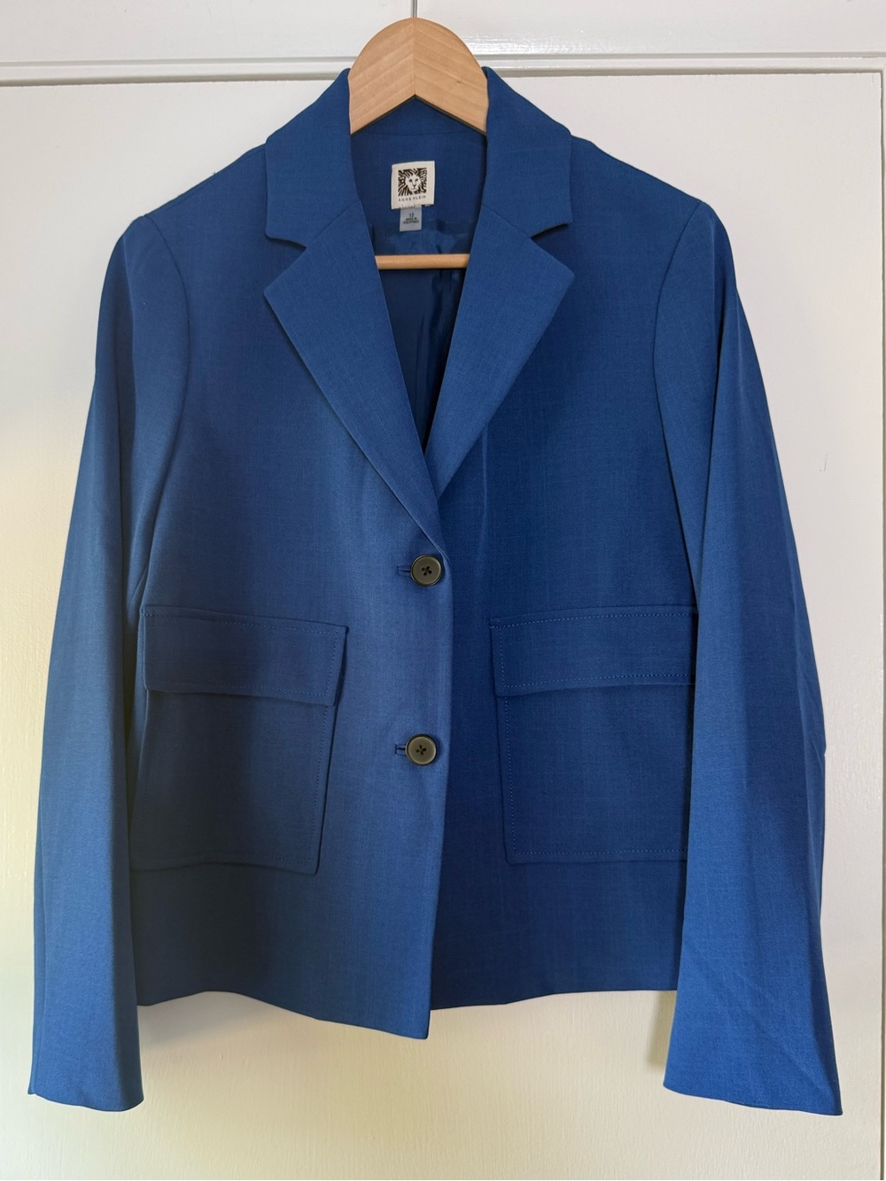Anne Klein Cobalt Blue Blazer Jacket Jeweltone Tailored Office Professional Chic
